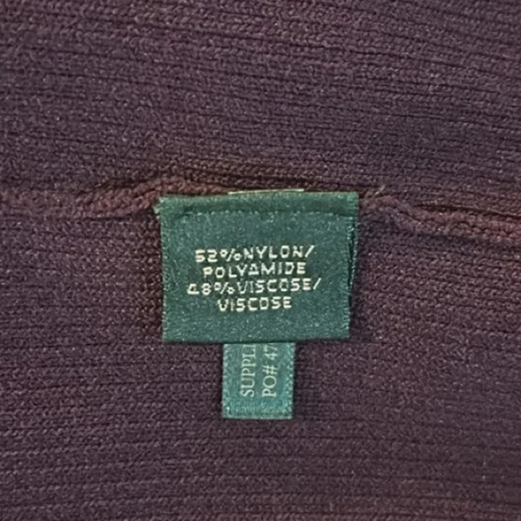 Lauren Ralph Lauren Long Sleeve Purple Knit Midi Dress Size XL Casual Office - Picture 7 of 9